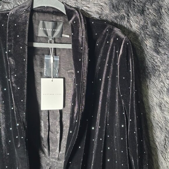 Endless Rose Womens Velvet Rhinestone Blazer Jacket XL New With Tags - Picture 3 of 12